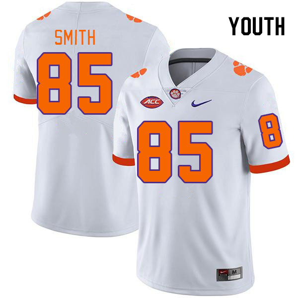 Youth #85 Jackson Smith Clemson Tigers College Football Jerseys Stitched-White